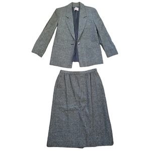 Vintage Pendleton Wool Skirt Blazer Set Modern 6, Vintage 12, see measurements